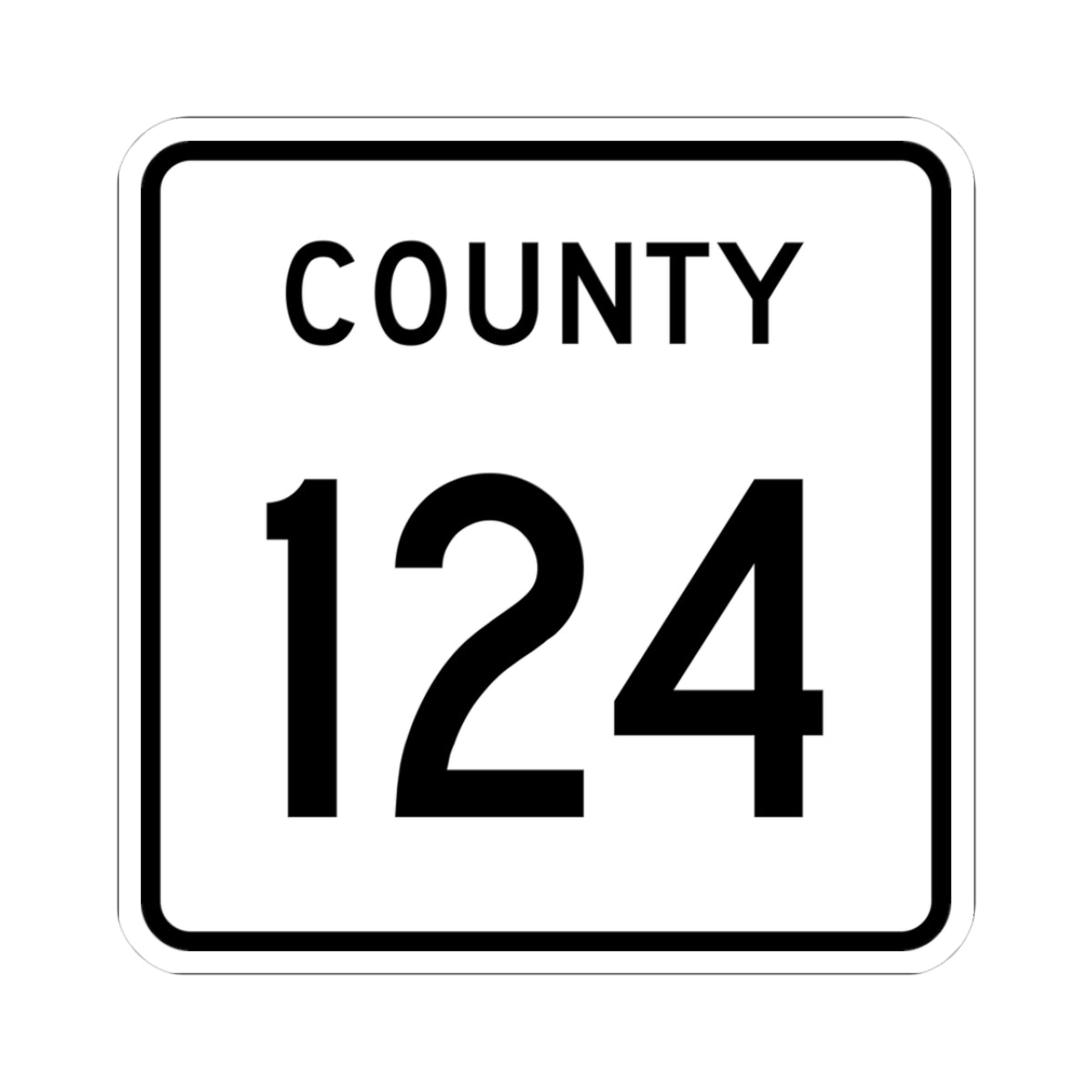 County 124 square (Minnesota) (Road Sign) STICKER Vinyl Kiss-Cut Decal