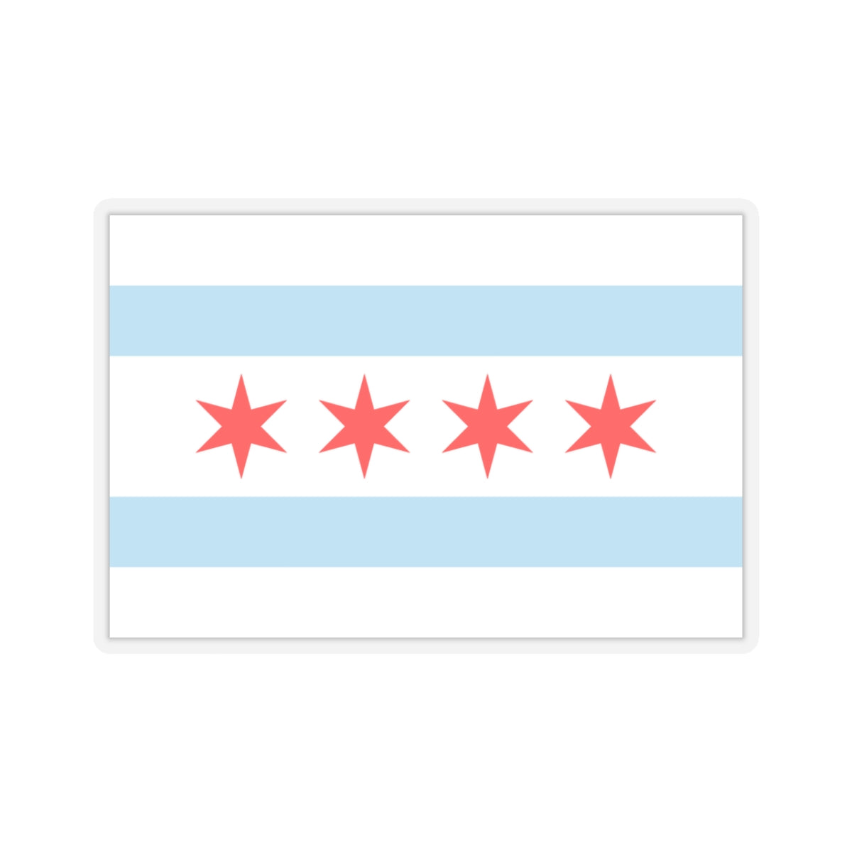 Flag of Chicago, Illinois - STICKER Vinyl Kiss-Cut Decal