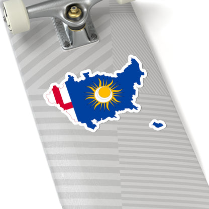 Flag map of the Province of Milan (Italy) STICKER Vinyl Kiss-Cut Decal