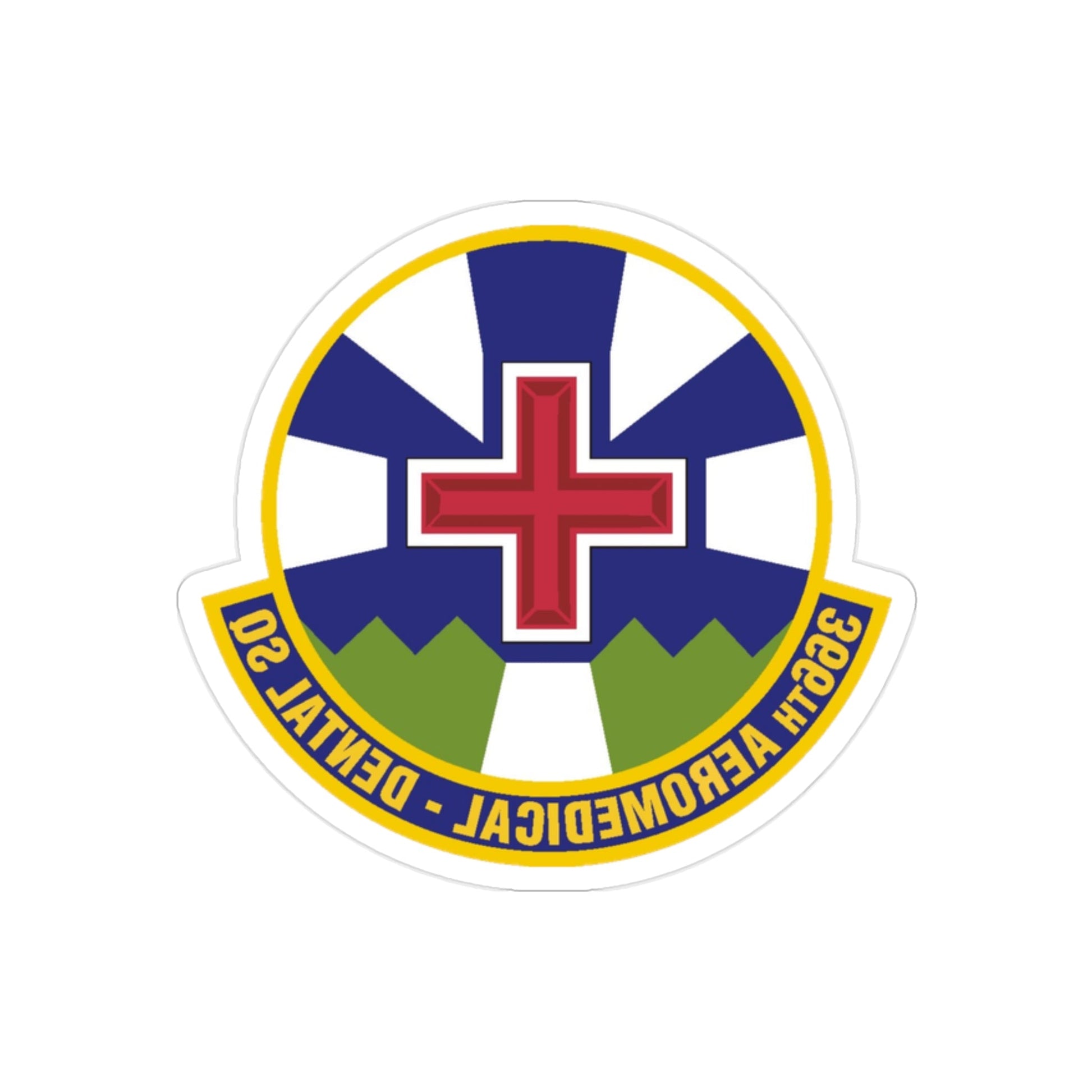 366th Aeromedical Dental Squadron (U.S. Air Force) REVERSE PRINT Transparent STICKER-2" × 2"-The Sticker Space