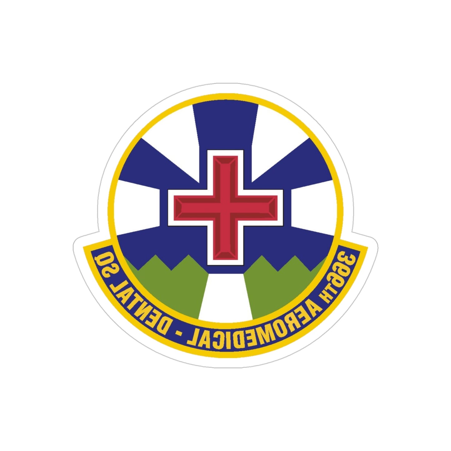 366th Aeromedical Dental Squadron (U.S. Air Force) REVERSE PRINT Transparent STICKER-4" × 4"-The Sticker Space