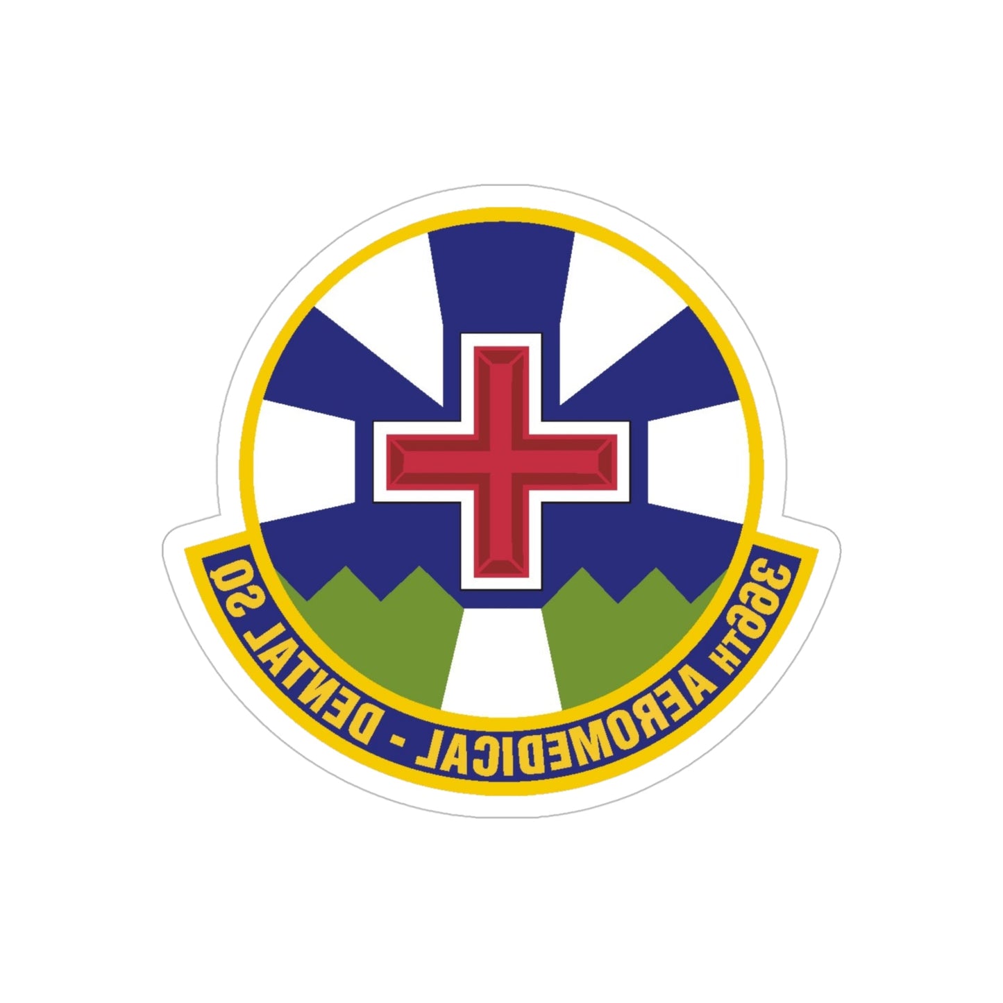 366th Aeromedical Dental Squadron (U.S. Air Force) REVERSE PRINT Transparent STICKER-5" × 5"-The Sticker Space