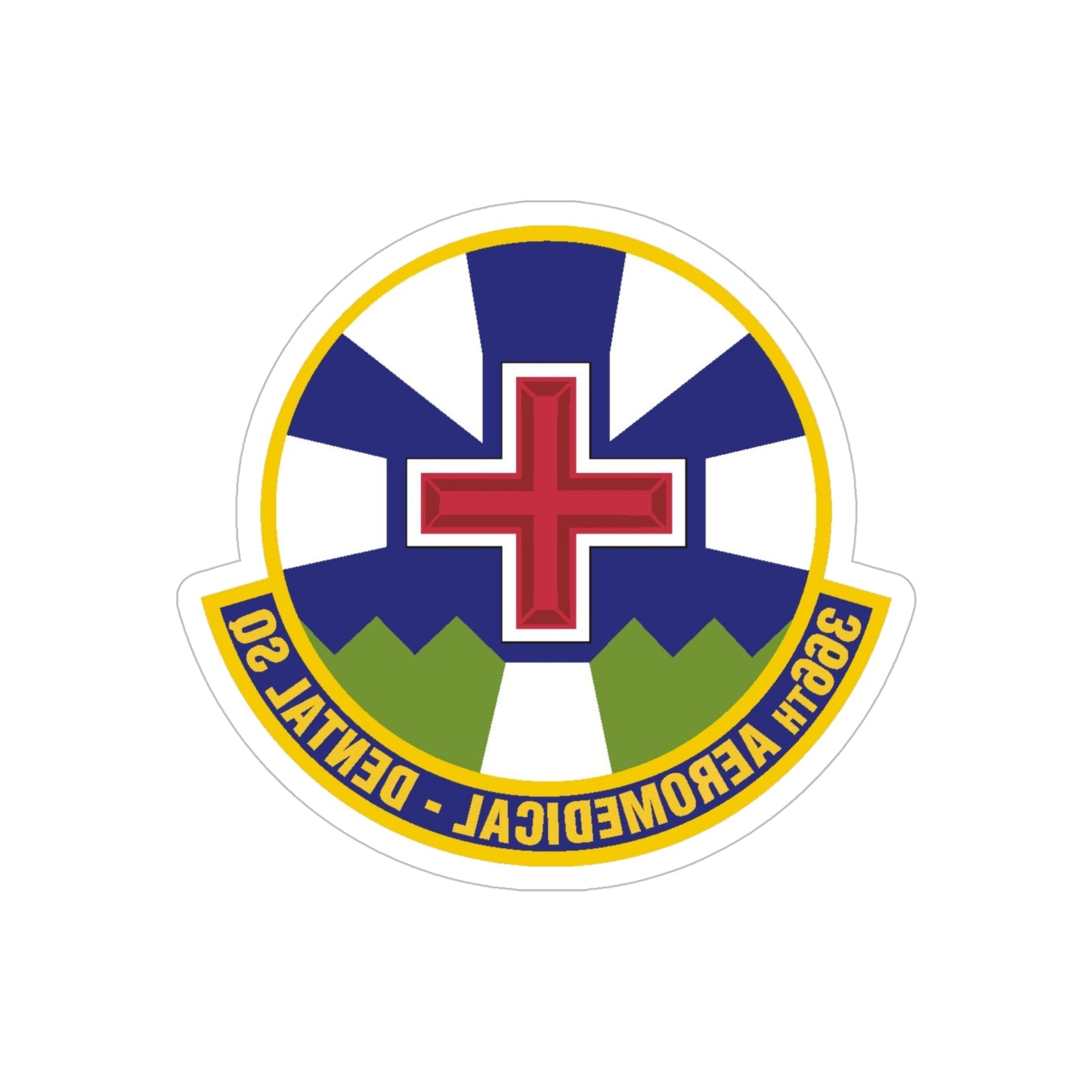 366th Aeromedical Dental Squadron (U.S. Air Force) REVERSE PRINT Transparent STICKER-6" × 6"-The Sticker Space