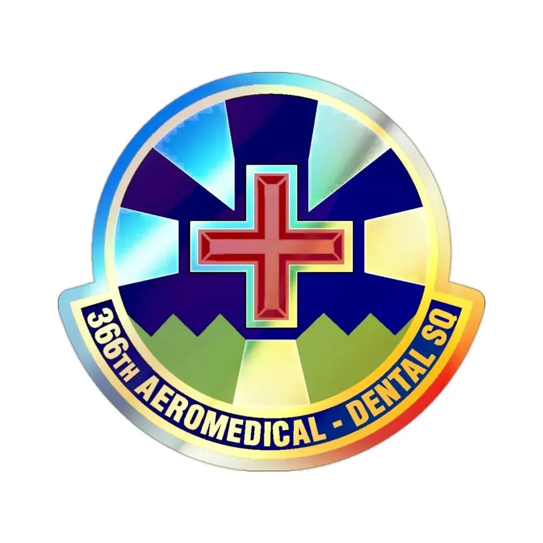 366th Aeromedical Dental Squadron (U.S. Air Force) Holographic STICKER Die-Cut Vinyl Decal - The Sticker Space