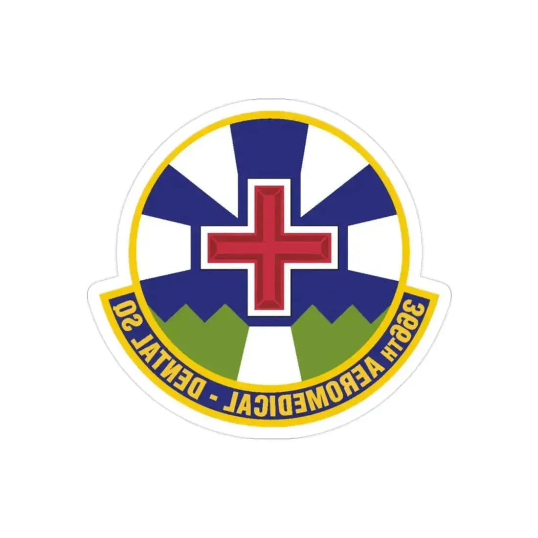 366th Aeromedical Dental Squadron (U.S. Air Force) REVERSE PRINT Transparent Die-Cut STICKER 2 Inch Die-Cut Transparent - The Sticker Space