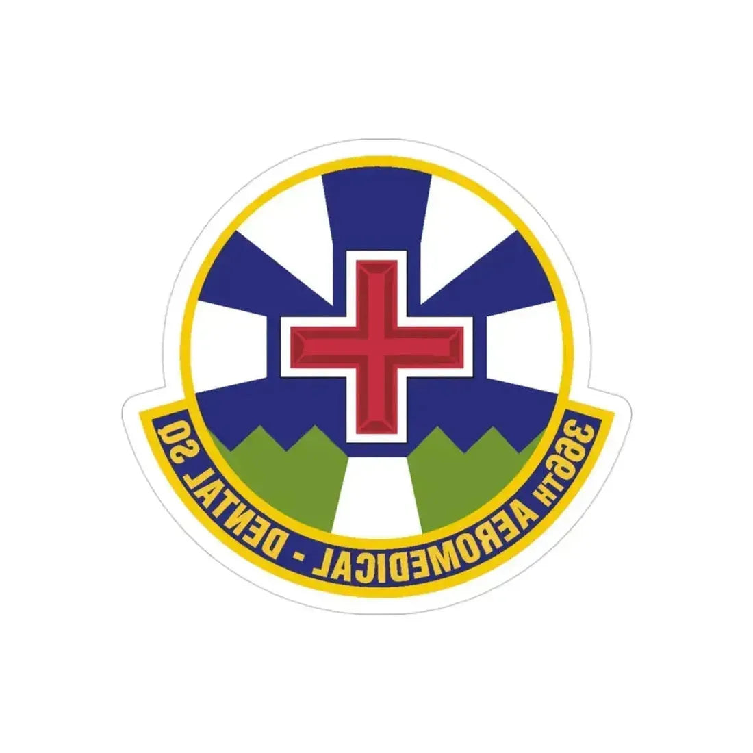 366th Aeromedical Dental Squadron (U.S. Air Force) REVERSE PRINT Transparent Die-Cut STICKER 3 Inch Die-Cut Transparent - The Sticker Space
