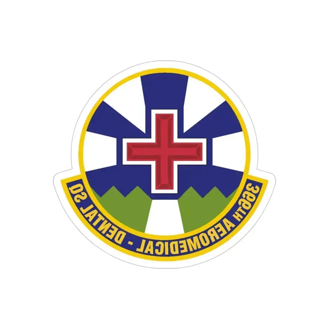 366th Aeromedical Dental Squadron (U.S. Air Force) REVERSE PRINT Transparent Die-Cut STICKER 4 Inch Die-Cut Transparent - The Sticker Space