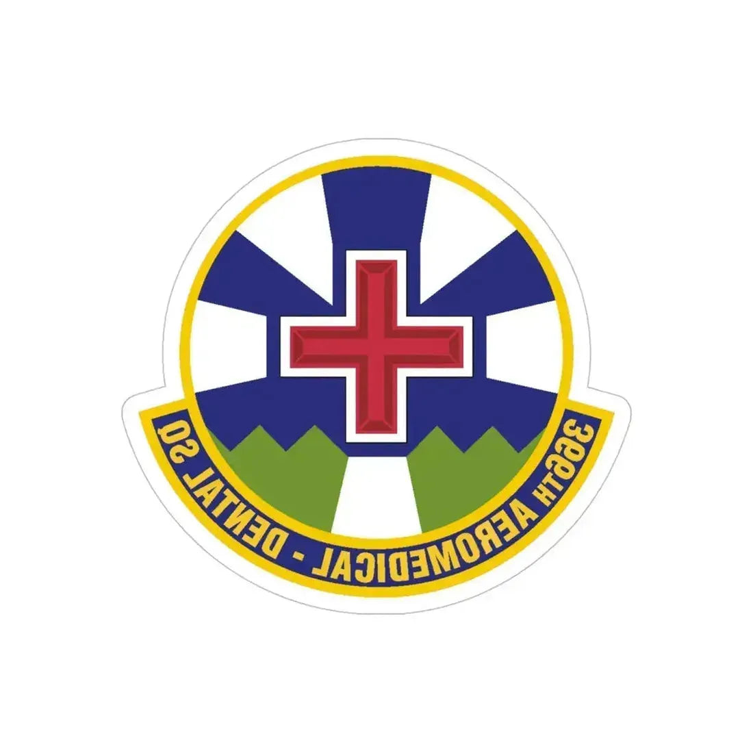 366th Aeromedical Dental Squadron (U.S. Air Force) REVERSE PRINT Transparent Die-Cut STICKER 5 Inch Die-Cut Transparent - The Sticker Space