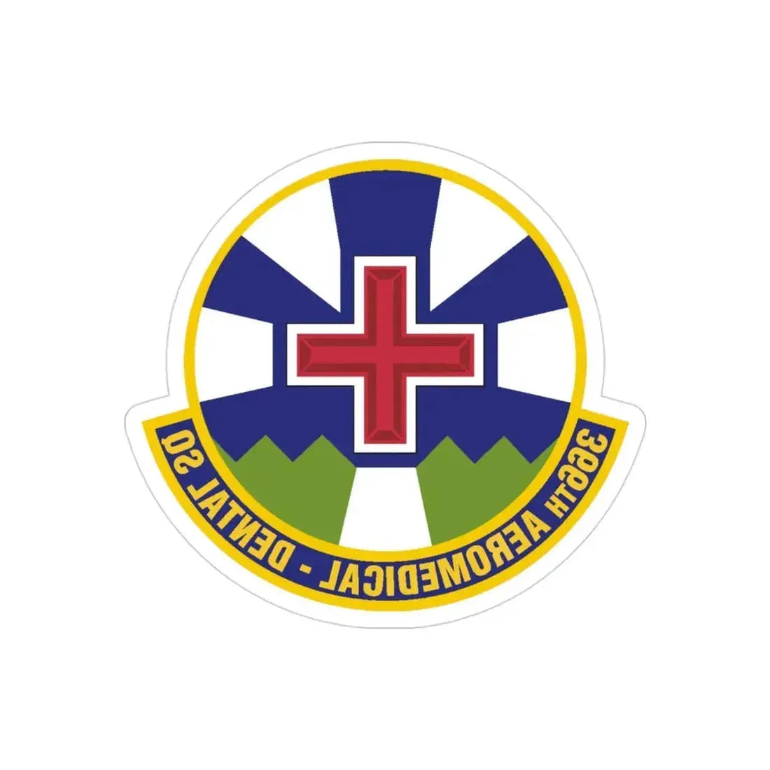 366th Aeromedical Dental Squadron (U.S. Air Force) REVERSE PRINT Transparent Die-Cut STICKER - The Sticker Space