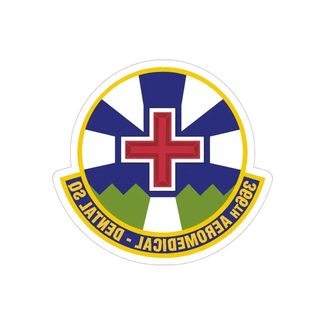 366th Aeromedical Dental Squadron (U.S. Air Force) REVERSE PRINT Transparent Die-Cut STICKER - The Sticker Space