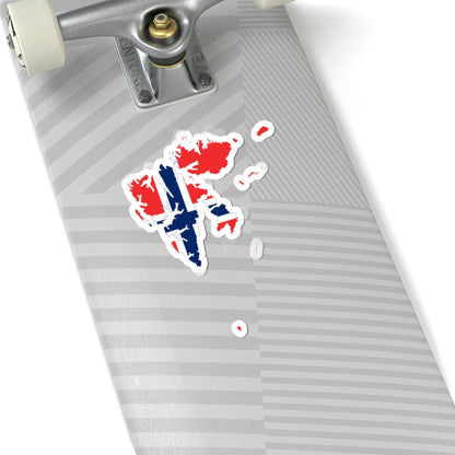 Flag-map of Svalbard (Norway) STICKER Vinyl Kiss-Cut Decal