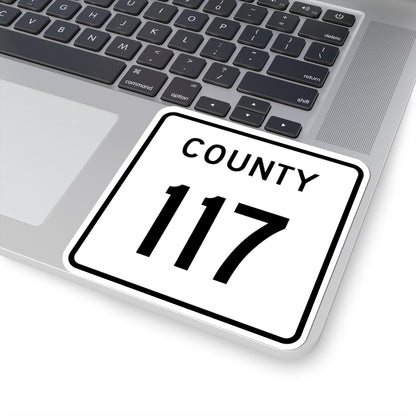 County 117 square (Minnesota) (Road Sign) STICKER Vinyl Kiss-Cut Decal