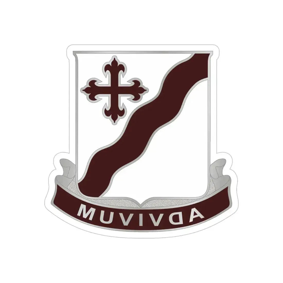 369 Medical Battalion (U.S. Army) REVERSE PRINT Transparent Die-Cut STICKER 6 Inch Die-Cut Transparent - The Sticker Space