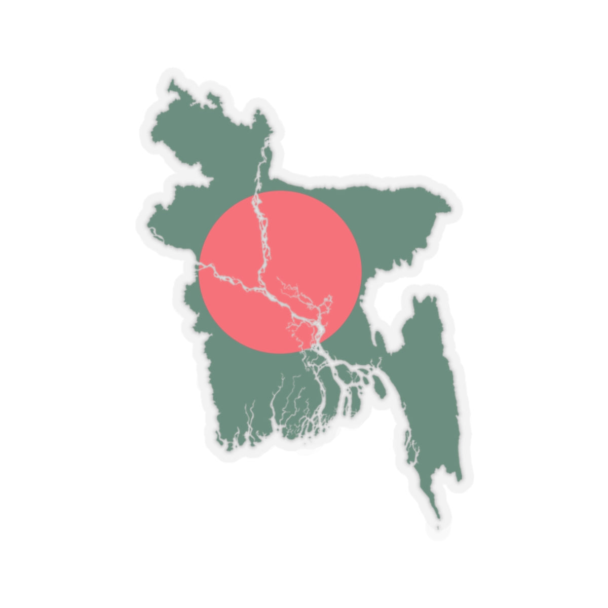 Flag-map of Bangladesh2 (Bangladesh) STICKER Vinyl Kiss-Cut Decal