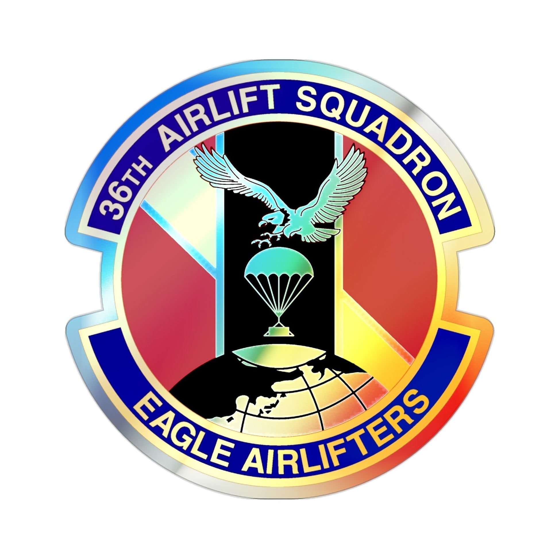 36th Airlift Squadron (U.S. Air Force) Holographic STICKER Die-Cut Vinyl Decal-2 Inch-The Sticker Space