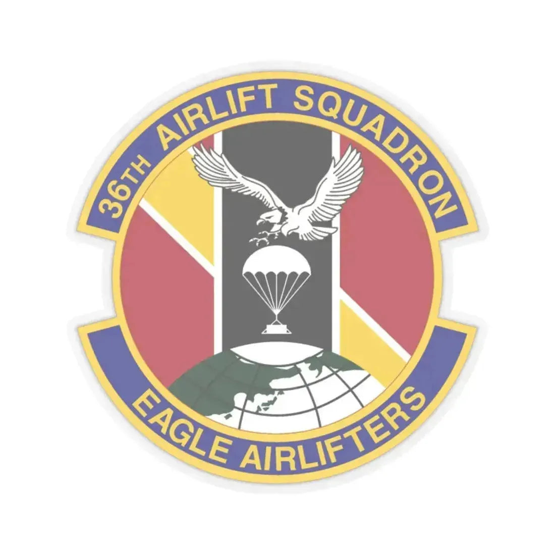 36th Airlift Squadron (U.S. Air Force) STICKER Vinyl Kiss-Cut Decal 2 Inch Transparent - The Sticker Space