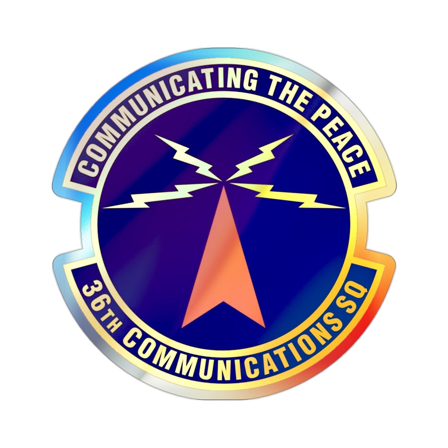 36th Communications Squadron (U.S. Air Force) Holographic STICKER Die-Cut Vinyl Decal-2 Inch-The Sticker Space