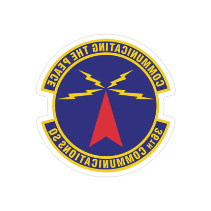 36th Communications Squadron (U.S. Air Force) REVERSE PRINT Transparent STICKER-2" × 2"-The Sticker Space