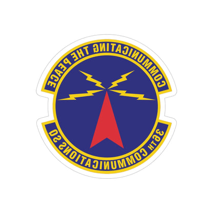 36th Communications Squadron (U.S. Air Force) REVERSE PRINT Transparent STICKER-4" × 4"-The Sticker Space