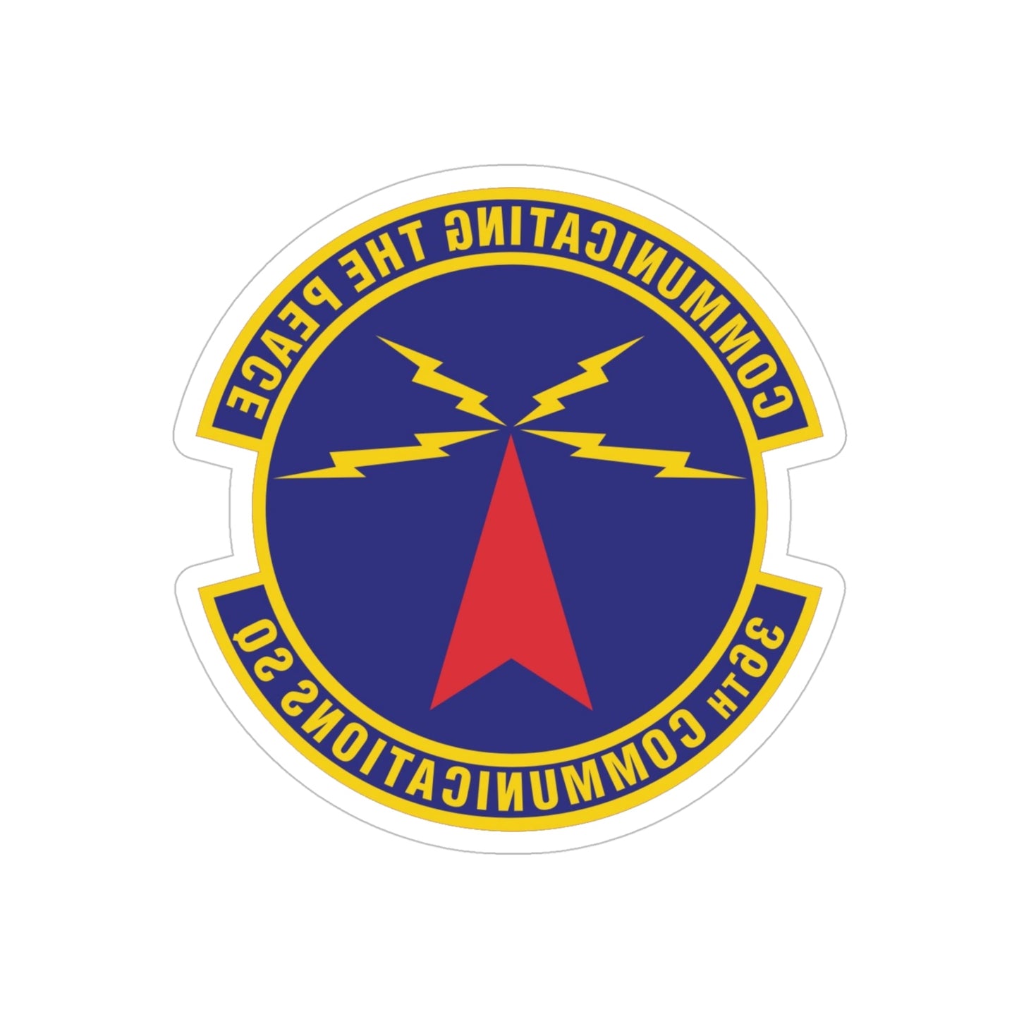 36th Communications Squadron (U.S. Air Force) REVERSE PRINT Transparent STICKER-5" × 5"-The Sticker Space