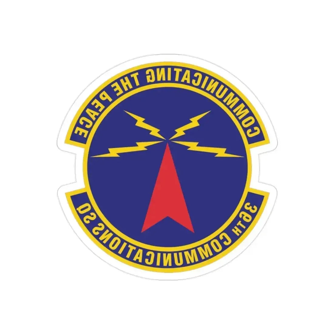 36th Communications Squadron (U.S. Air Force) REVERSE PRINT Transparent Die-Cut STICKER 2 Inch Die-Cut Transparent - The Sticker Space
