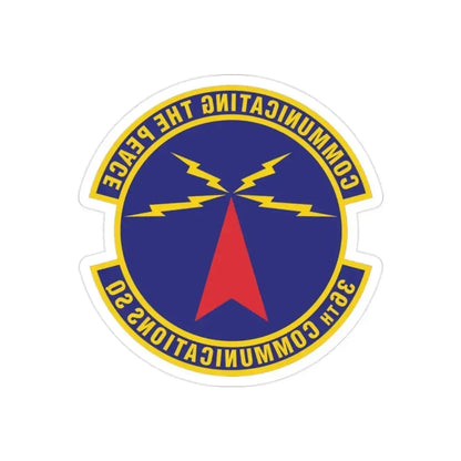 36th Communications Squadron (U.S. Air Force) REVERSE PRINT Transparent Die-Cut STICKER 2 Inch Die-Cut Transparent - The Sticker Space