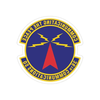 36th Communications Squadron (U.S. Air Force) REVERSE PRINT Transparent Die-Cut STICKER 3 Inch Die-Cut Transparent - The Sticker Space