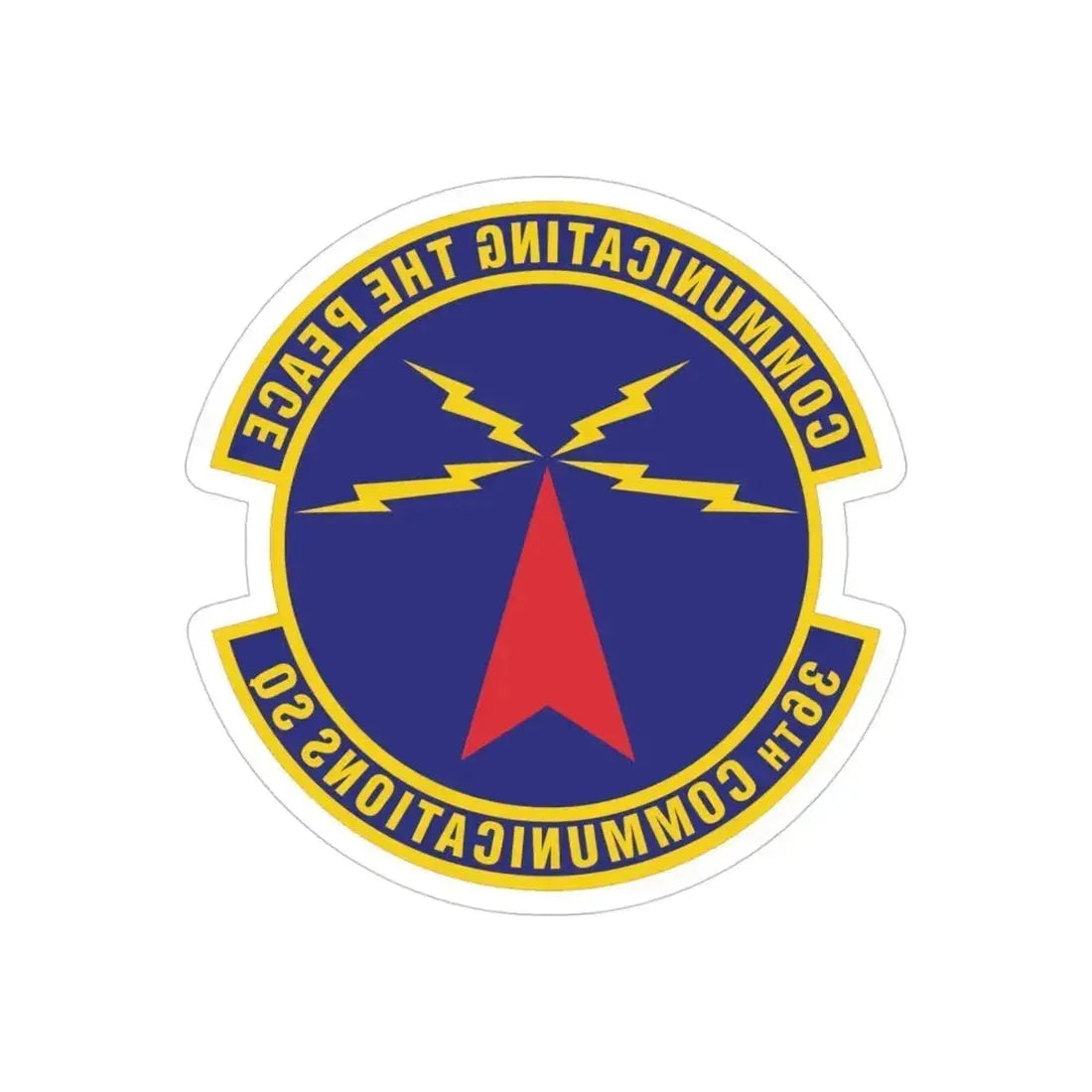36th Communications Squadron (U.S. Air Force) REVERSE PRINT Transparent Die-Cut STICKER 4 Inch Die-Cut Transparent - The Sticker Space