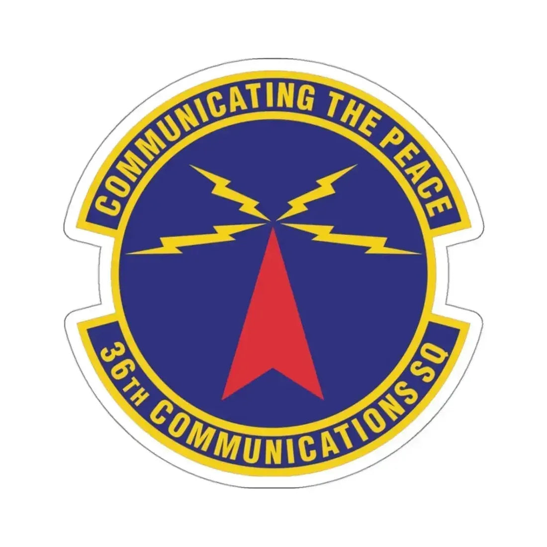 36th Communications Squadron (U.S. Air Force) STICKER Vinyl Kiss-Cut Decal 3 Inch White - The Sticker Space