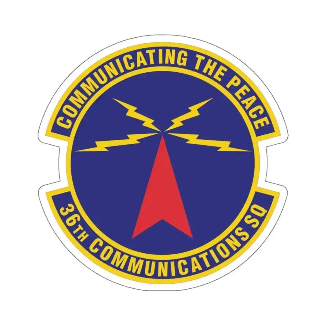 36th Communications Squadron (U.S. Air Force) STICKER Vinyl Kiss-Cut Decal 4 Inch White - The Sticker Space