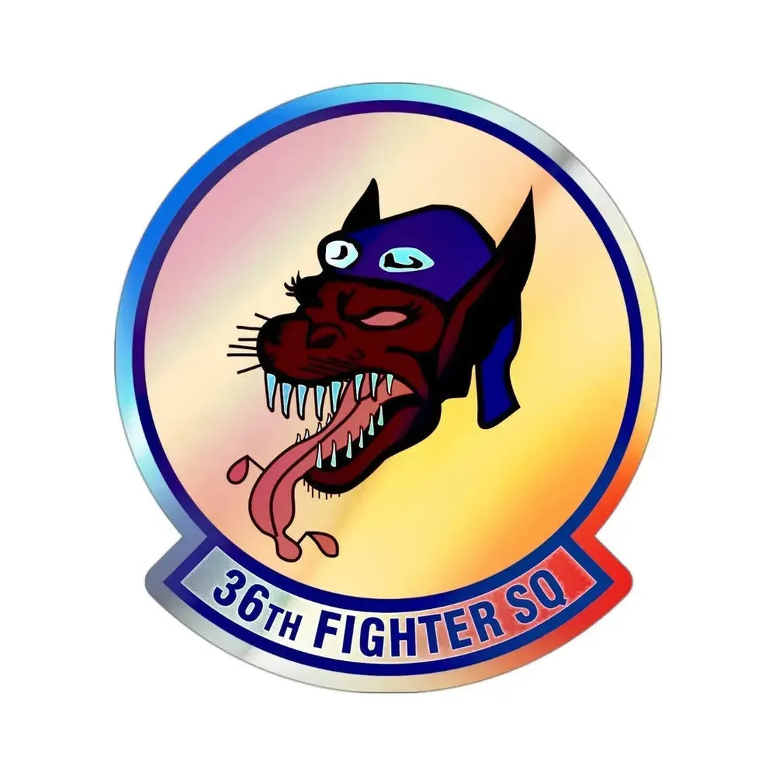 36th Fighter Squadron (U.S. Air Force) Holographic STICKER Die-Cut Vinyl Decal 3 Inch Holographic - The Sticker Space