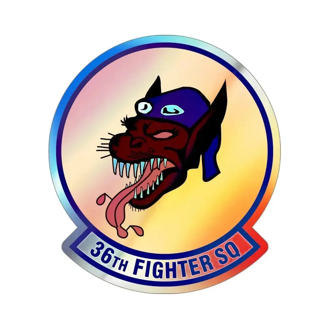 36th Fighter Squadron (U.S. Air Force) Holographic STICKER Die-Cut Vinyl Decal 4 Inch Holographic - The Sticker Space