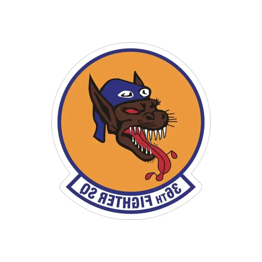 36th Fighter Squadron (U.S. Air Force) REVERSE PRINT Transparent Die-Cut STICKER 3 Inch Die-Cut Transparent - The Sticker Space