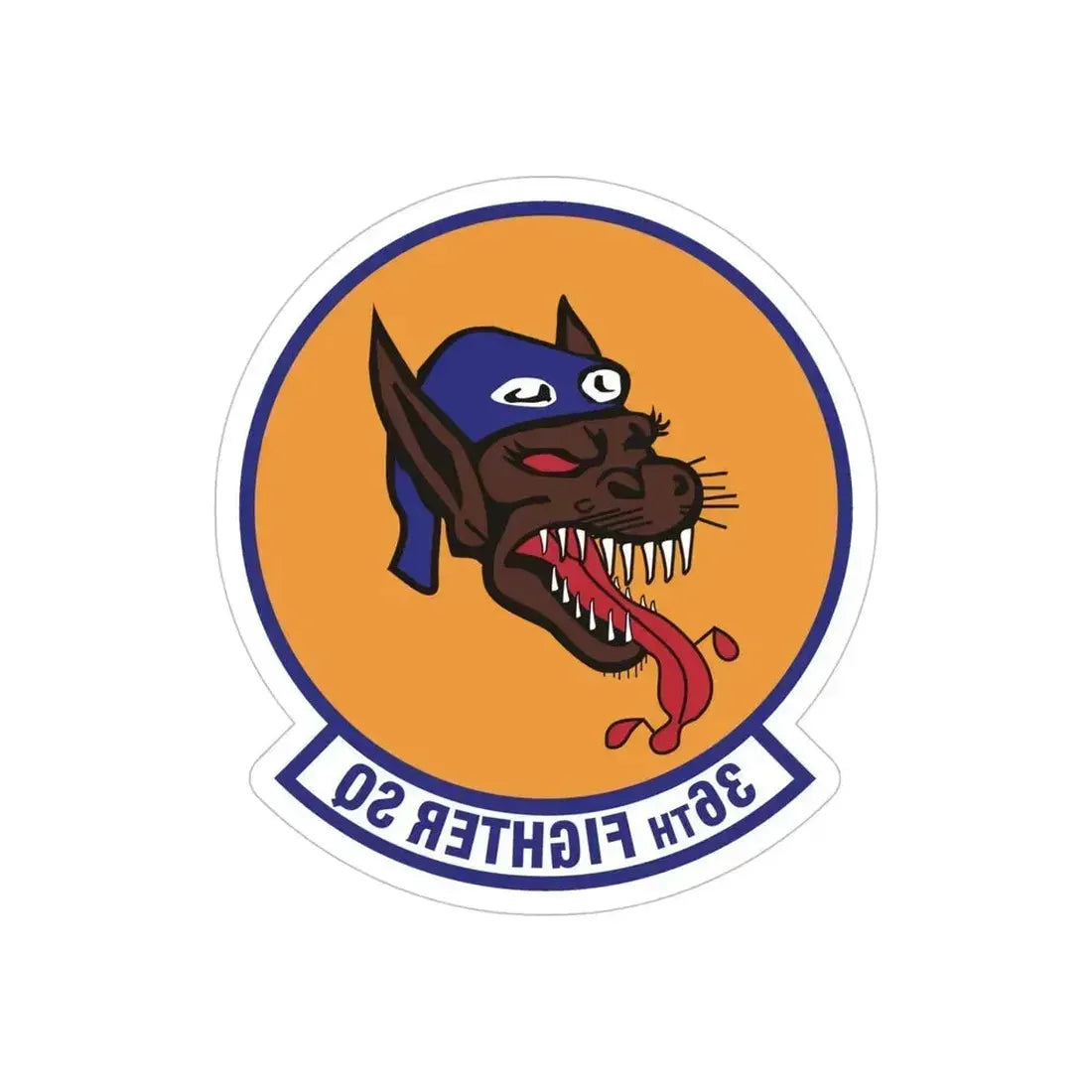 36th Fighter Squadron (U.S. Air Force) REVERSE PRINT Transparent Die-Cut STICKER 5 Inch Die-Cut Transparent - The Sticker Space