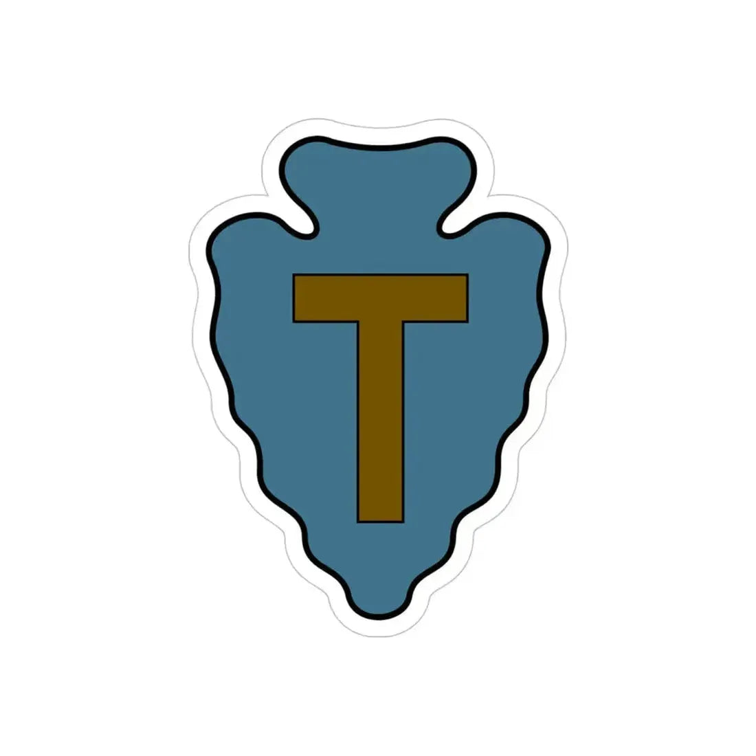 36th Infantry Division CSIB (U.S. Army) REVERSE PRINT Transparent Die-Cut STICKER 4 Inch Die-Cut Transparent - The Sticker Space