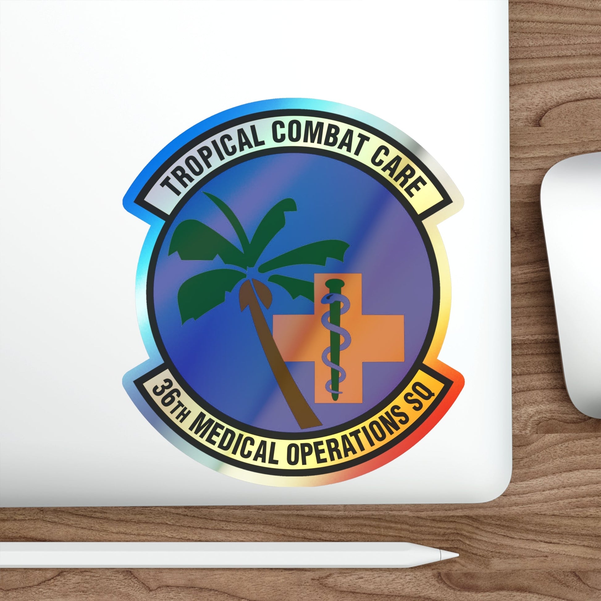 36th Medical Operations Squadron (U.S. Air Force) Holographic STICKER Die-Cut Vinyl Decal-The Sticker Space