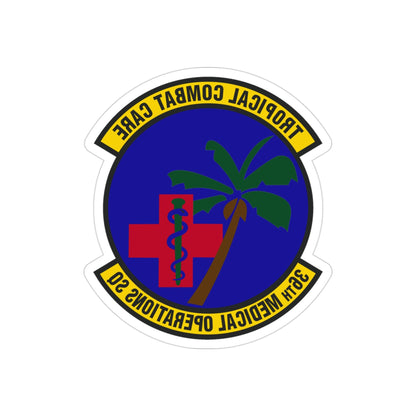 36th Medical Operations Squadron (U.S. Air Force) REVERSE PRINT Transparent STICKER-3" × 3"-The Sticker Space