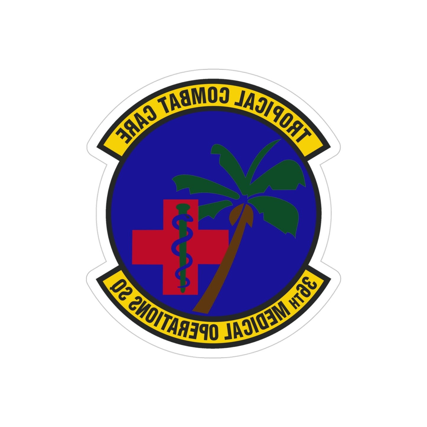 36th Medical Operations Squadron (U.S. Air Force) REVERSE PRINT Transparent STICKER-4" × 4"-The Sticker Space