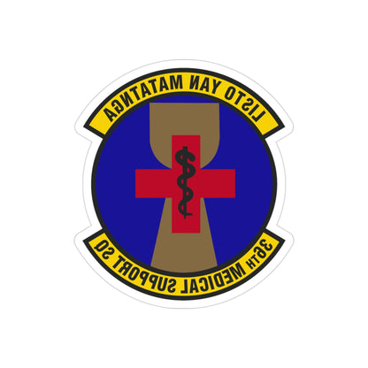 36th Medical Support Squadron (U.S. Air Force) REVERSE PRINT Transparent STICKER-3" × 3"-The Sticker Space