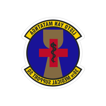 36th Medical Support Squadron (U.S. Air Force) REVERSE PRINT Transparent STICKER-5" × 5"-The Sticker Space