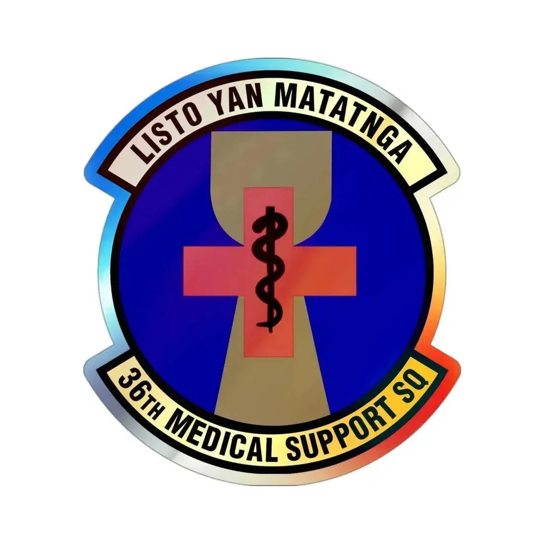 36th Medical Support Squadron (U.S. Air Force) Holographic STICKER Die-Cut Vinyl Decal 3 Inch Holographic - The Sticker Space