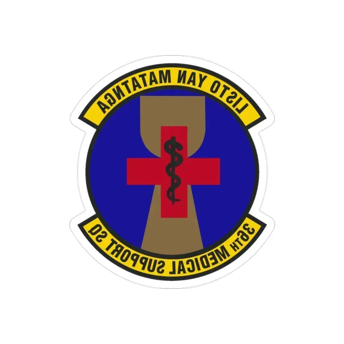 36th Medical Support Squadron (U.S. Air Force) REVERSE PRINT Transparent Die-Cut STICKER 2 Inch Die-Cut Transparent - The Sticker Space