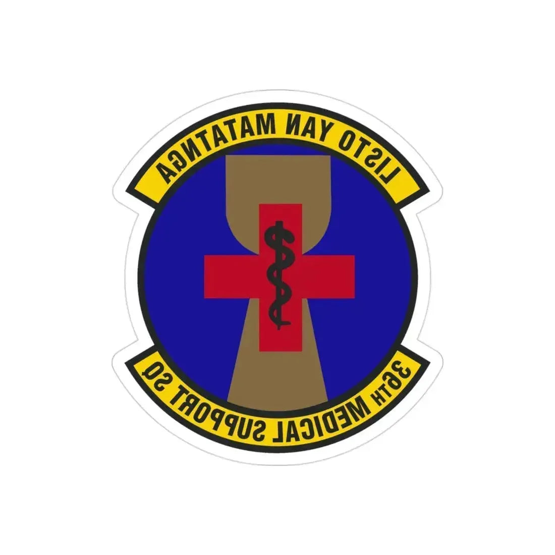 36th Medical Support Squadron (U.S. Air Force) REVERSE PRINT Transparent Die-Cut STICKER 3 Inch Die-Cut Transparent - The Sticker Space