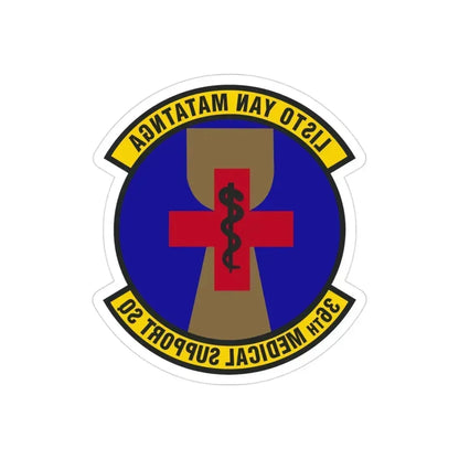 36th Medical Support Squadron (U.S. Air Force) REVERSE PRINT Transparent Die-Cut STICKER 3 Inch Die-Cut Transparent - The Sticker Space