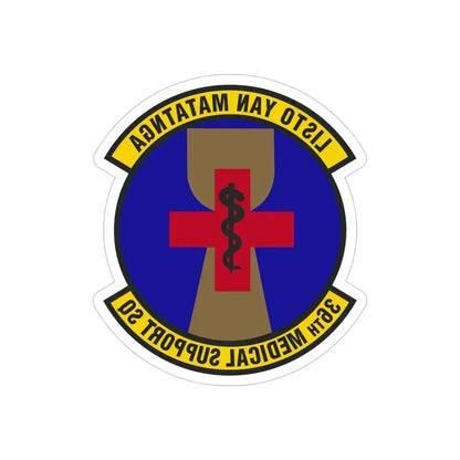 36th Medical Support Squadron (U.S. Air Force) REVERSE PRINT Transparent Die-Cut STICKER 4 Inch Die-Cut Transparent - The Sticker Space