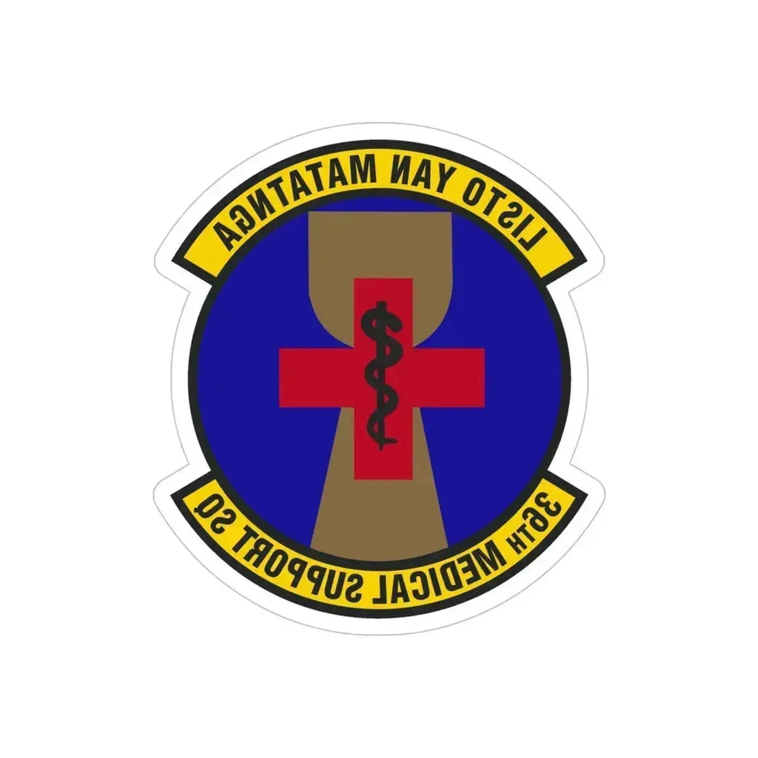 36th Medical Support Squadron (U.S. Air Force) REVERSE PRINT Transparent Die-Cut STICKER 5 Inch Die-Cut Transparent - The Sticker Space