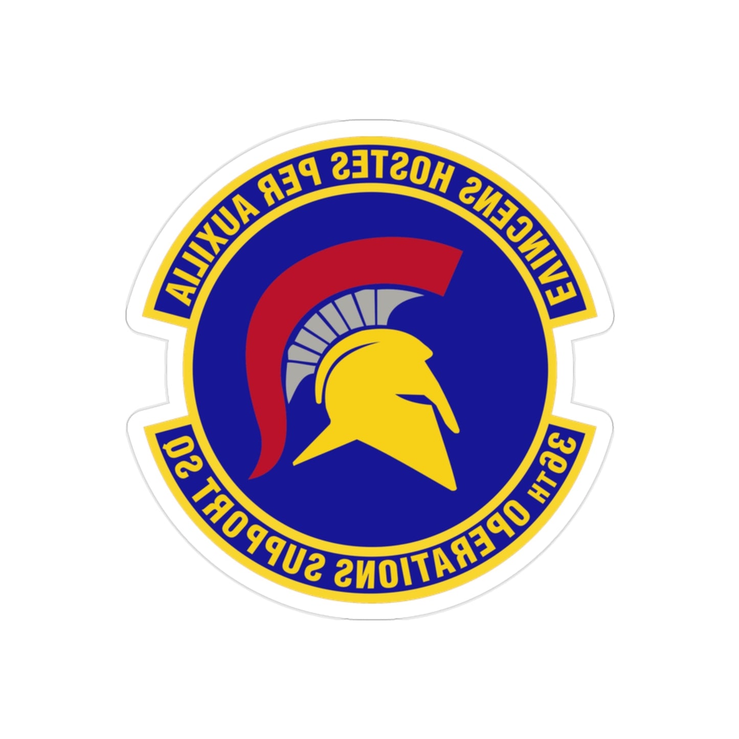 36th Operations Support Squadron (U.S. Air Force) REVERSE PRINT Transparent STICKER-2" × 2"-The Sticker Space