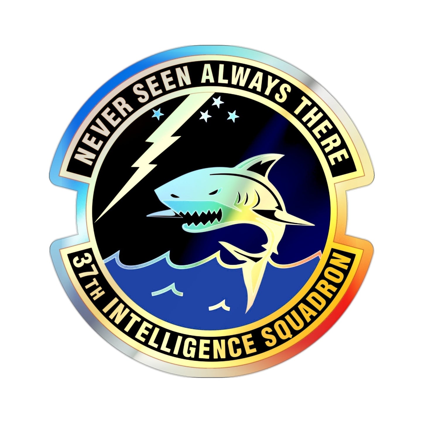 37 Intelligence Squadron ACC (U.S. Air Force) Holographic STICKER Die-Cut Vinyl Decal-2 Inch-The Sticker Space