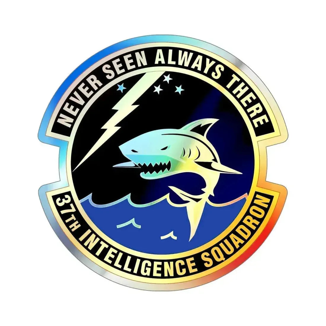 37 Intelligence Squadron ACC (U.S. Air Force) Holographic STICKER Die-Cut Vinyl Decal 6 Inch Holographic - The Sticker Space