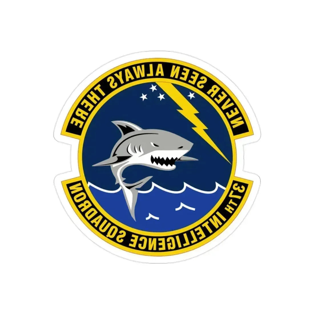 37 Intelligence Squadron ACC (U.S. Air Force) REVERSE PRINT Transparent Die-Cut STICKER 2 Inch Die-Cut Transparent - The Sticker Space